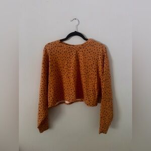 Lulus Semi Cropped Spot Pattern Sweater || Medium